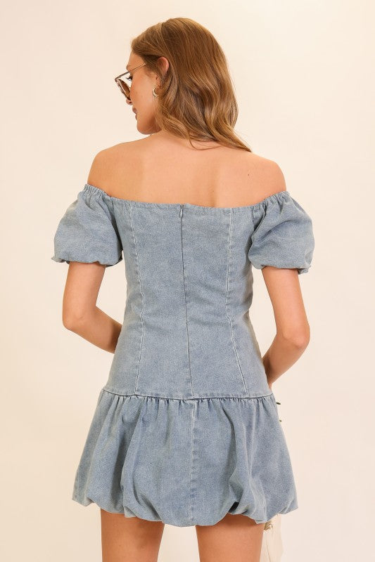 So Bubbly Denim Dress