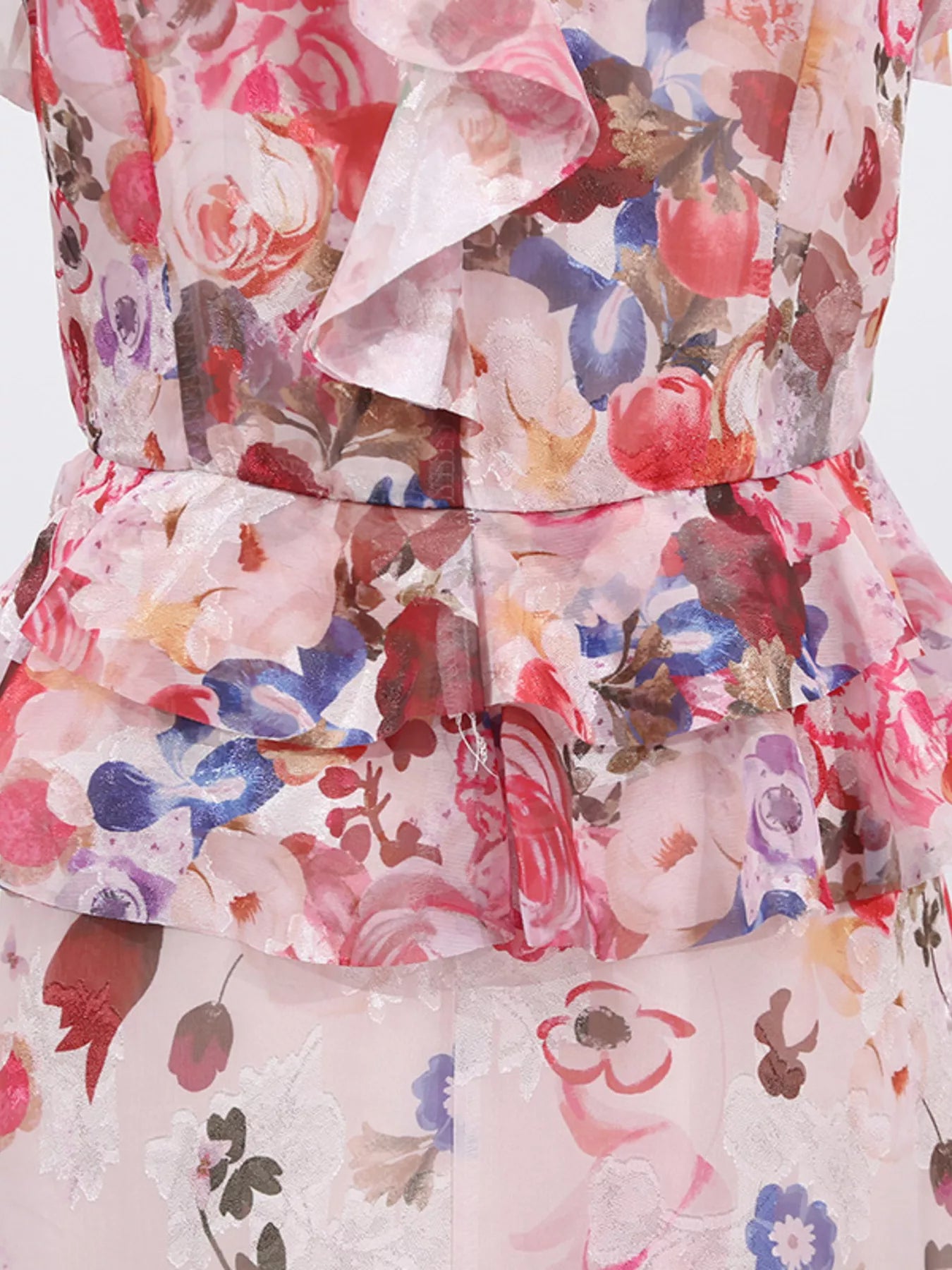 Floral Print Ruffled Maxi Dress