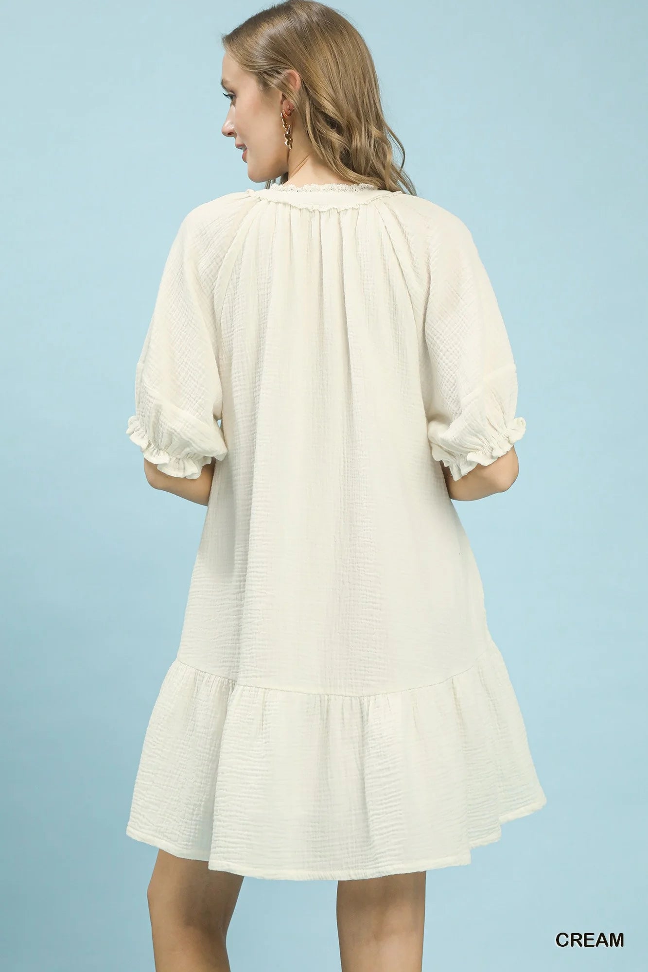 Umgee Cotton Gauze Mini Dress
