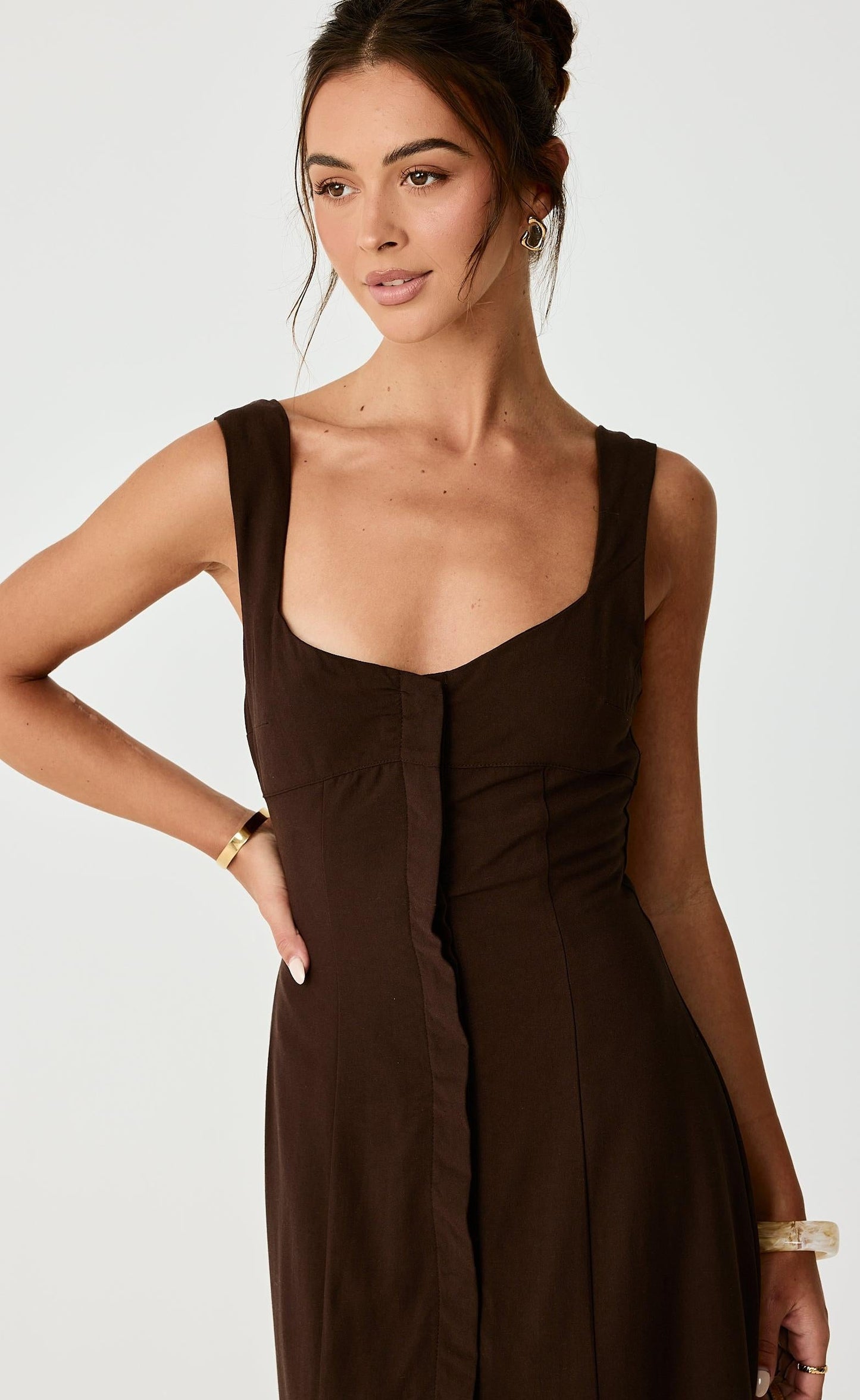 Conway Midi Dress (Chocolate)