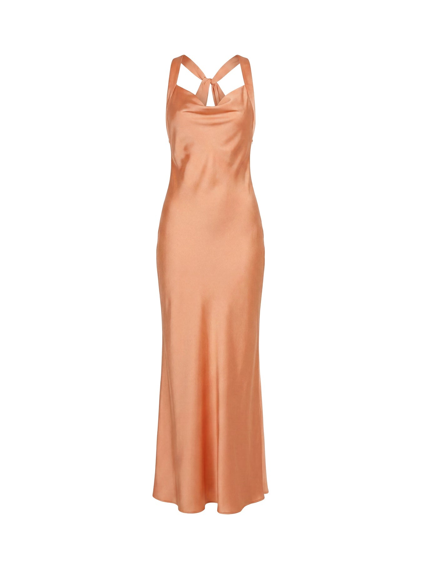 Isitt Cowl Crossover Back Maxi Dress Orange