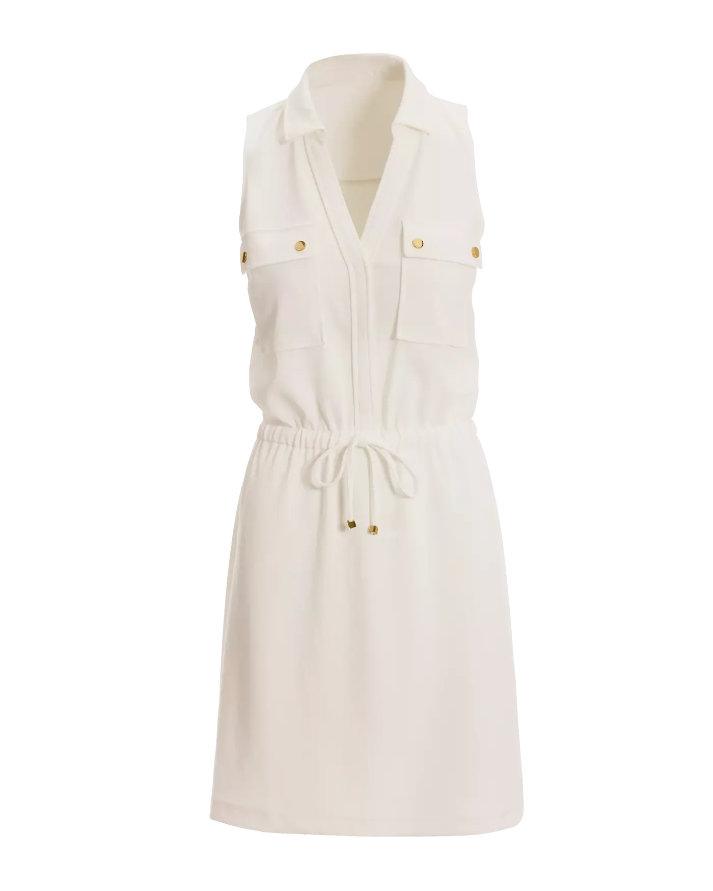 Beyond Travel Chic Drawstring Utility Dress Ivory Coast
