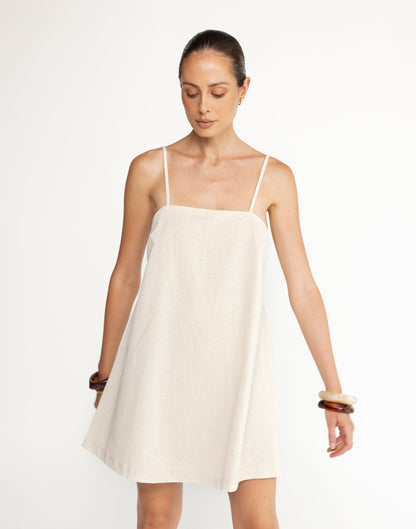 Valerie Mini Dress (Oat)