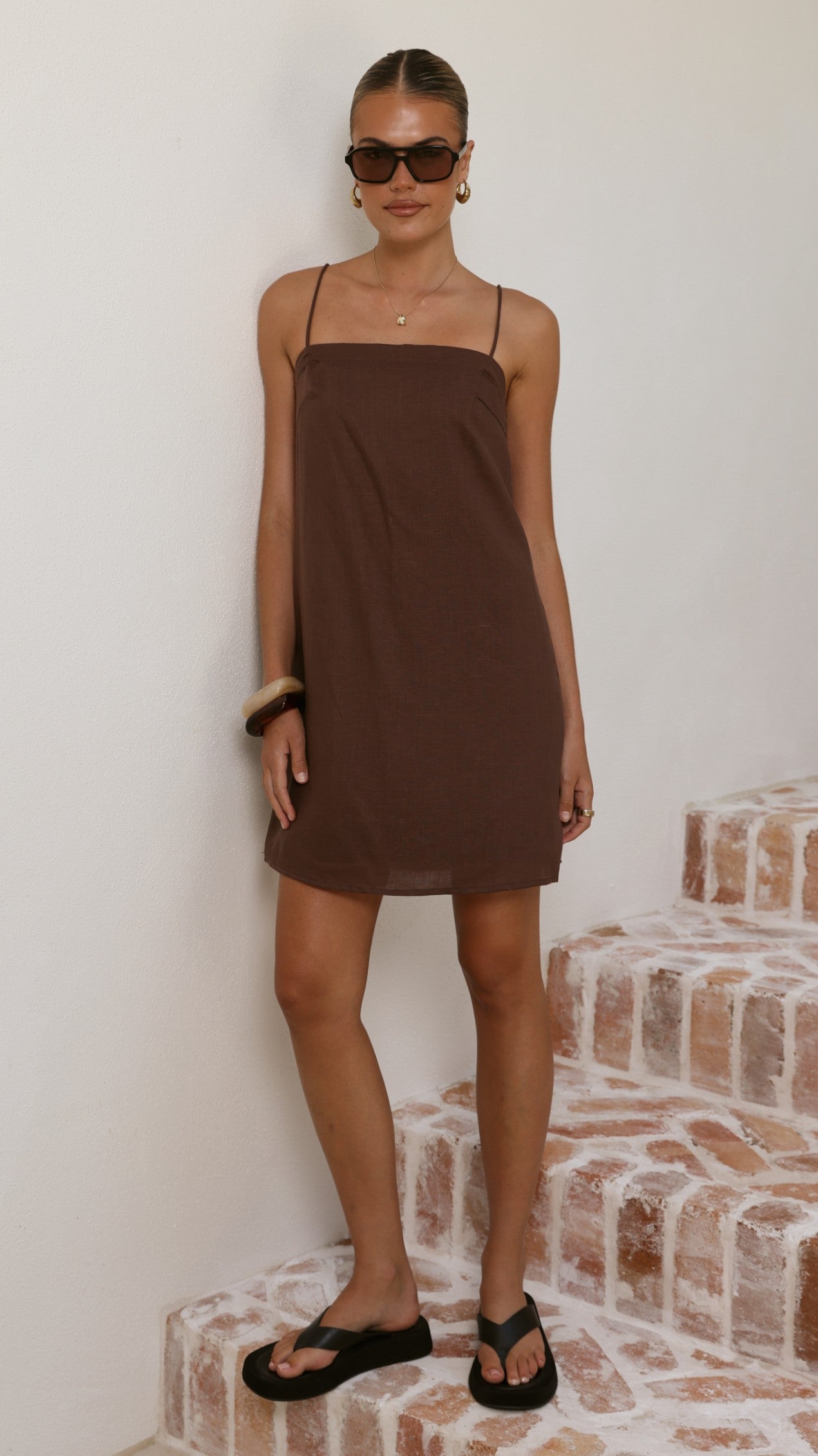 Nalu Mini Dress - Brown