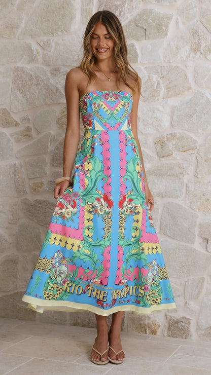 Azure Maxi Dress - Tropical Rio