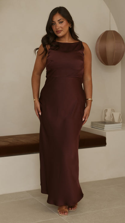 Sia Maxi Dress - Chocolate