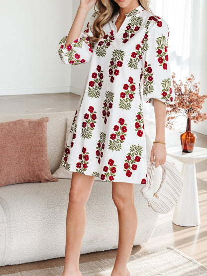 Floral Print Casual Mini Dress