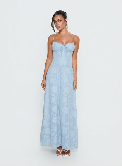 Members Only Maxi Dress Blue Burnout