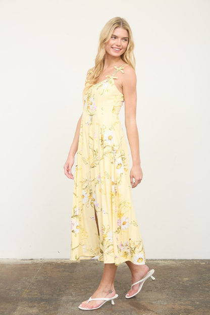 Scoop Neck Floral Dress