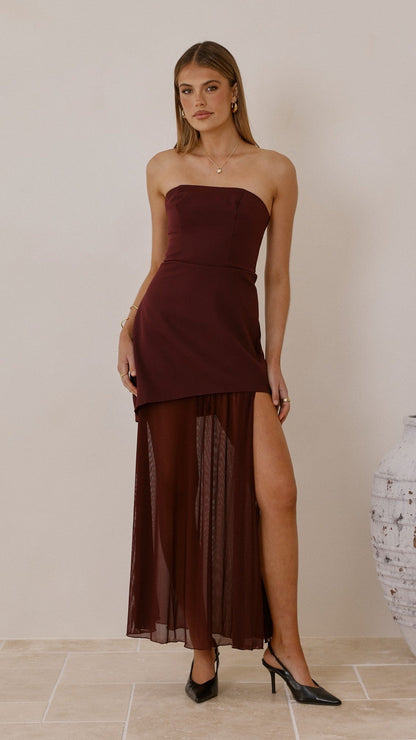 Fenella Asymmetrical Maxi Dress - Plum