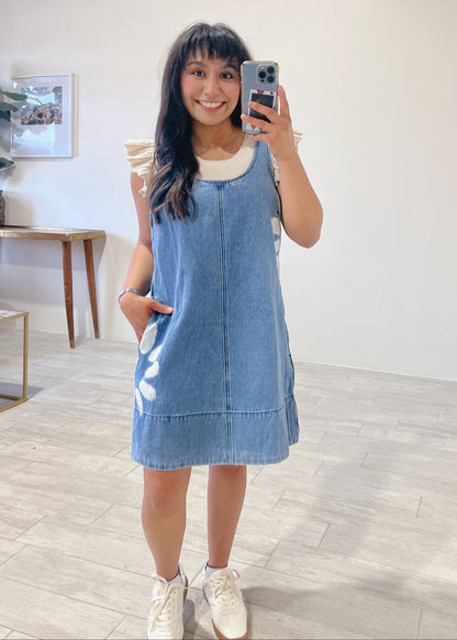Denim Side Floral Dress