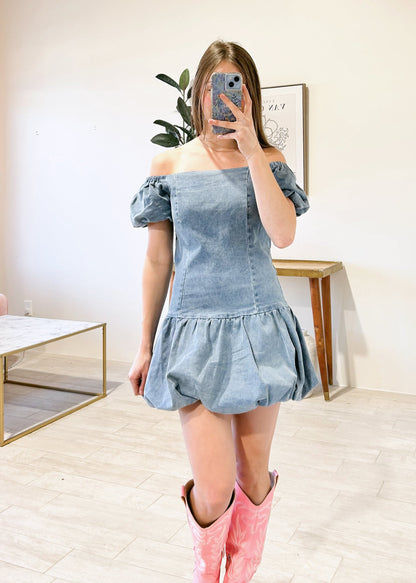 So Bubbly Denim Dress