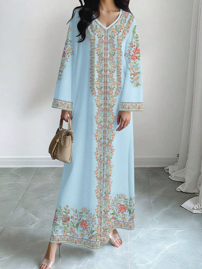 Floral Long Sleeve Maxi Dress