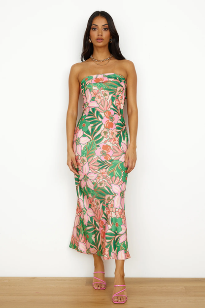 Highway To Heaven Maxi Dress Pink Green