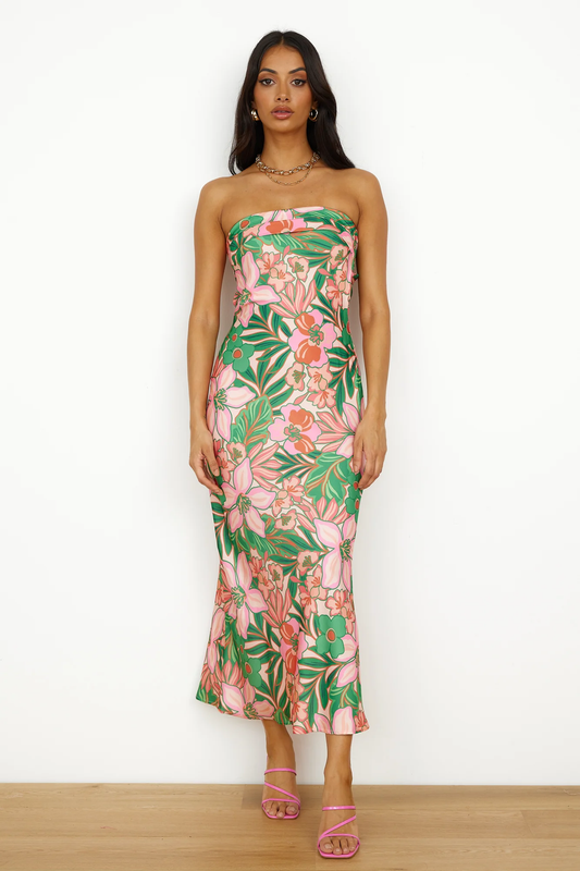 Highway To Heaven Maxi Dress Pink Green