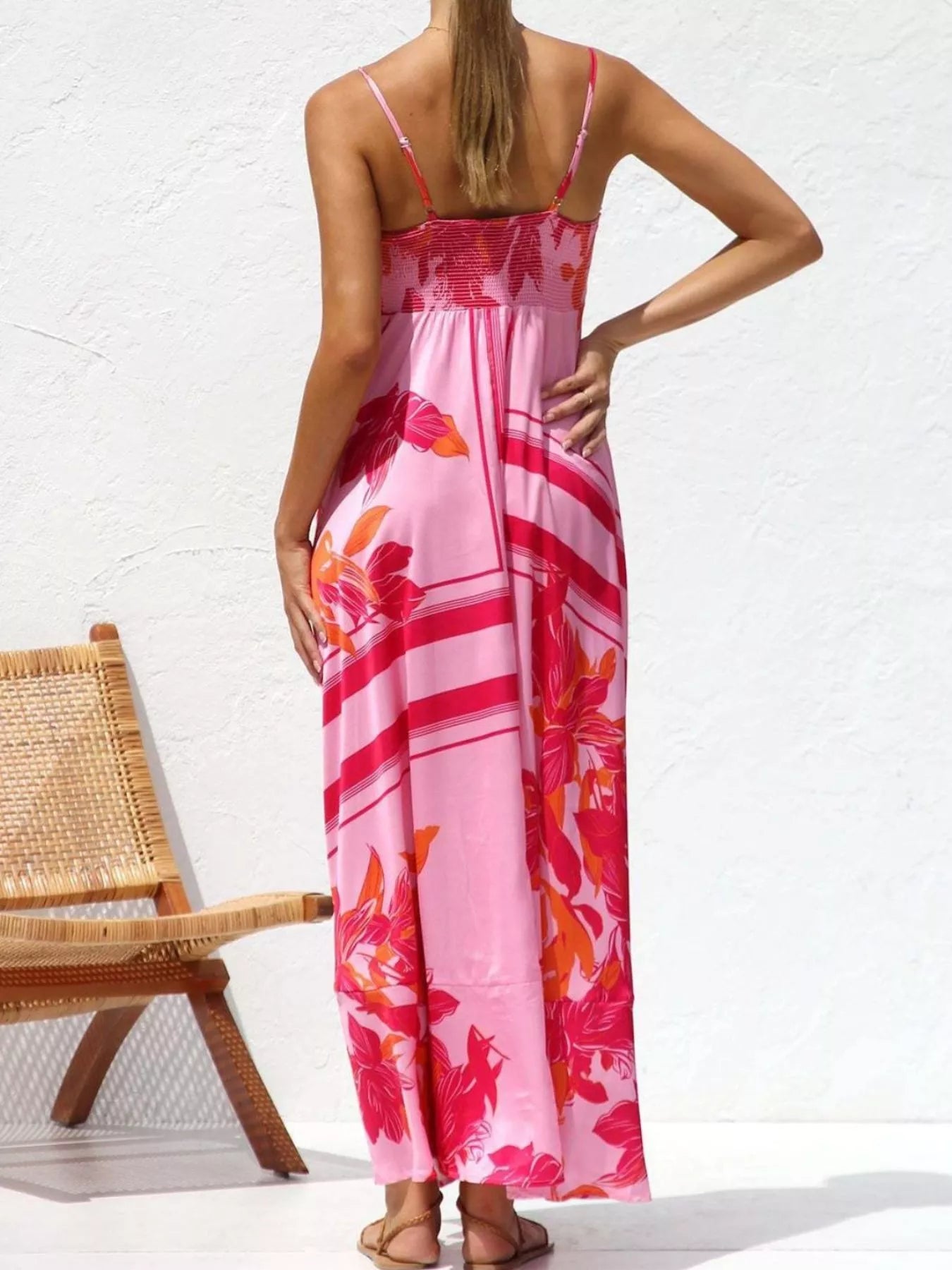 Printed Spaghetti Strap Maxi Dress