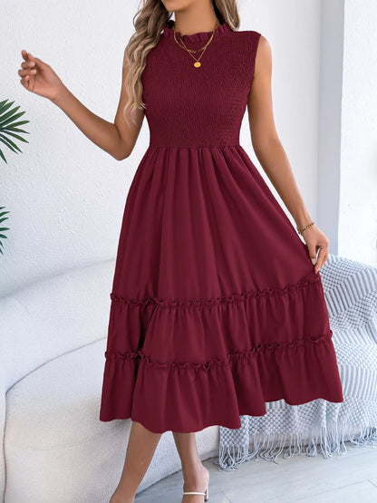 Smocked Sleeveless Tiered Dress