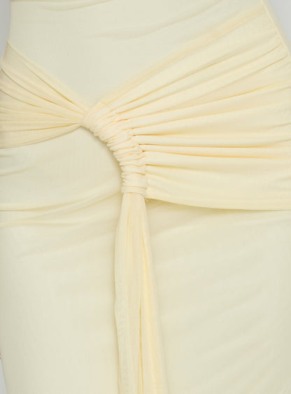 Senora Strapless Drape Maxi Dress Lemon