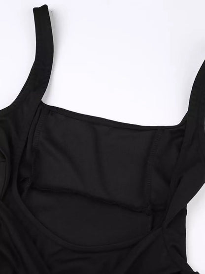 Backless Square Neck Mini Dress