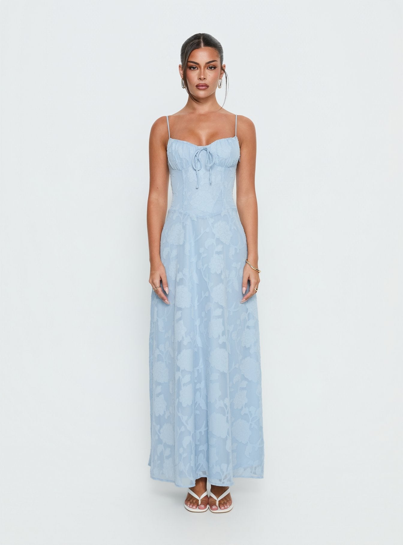 Members Only Maxi Dress Blue Burnout