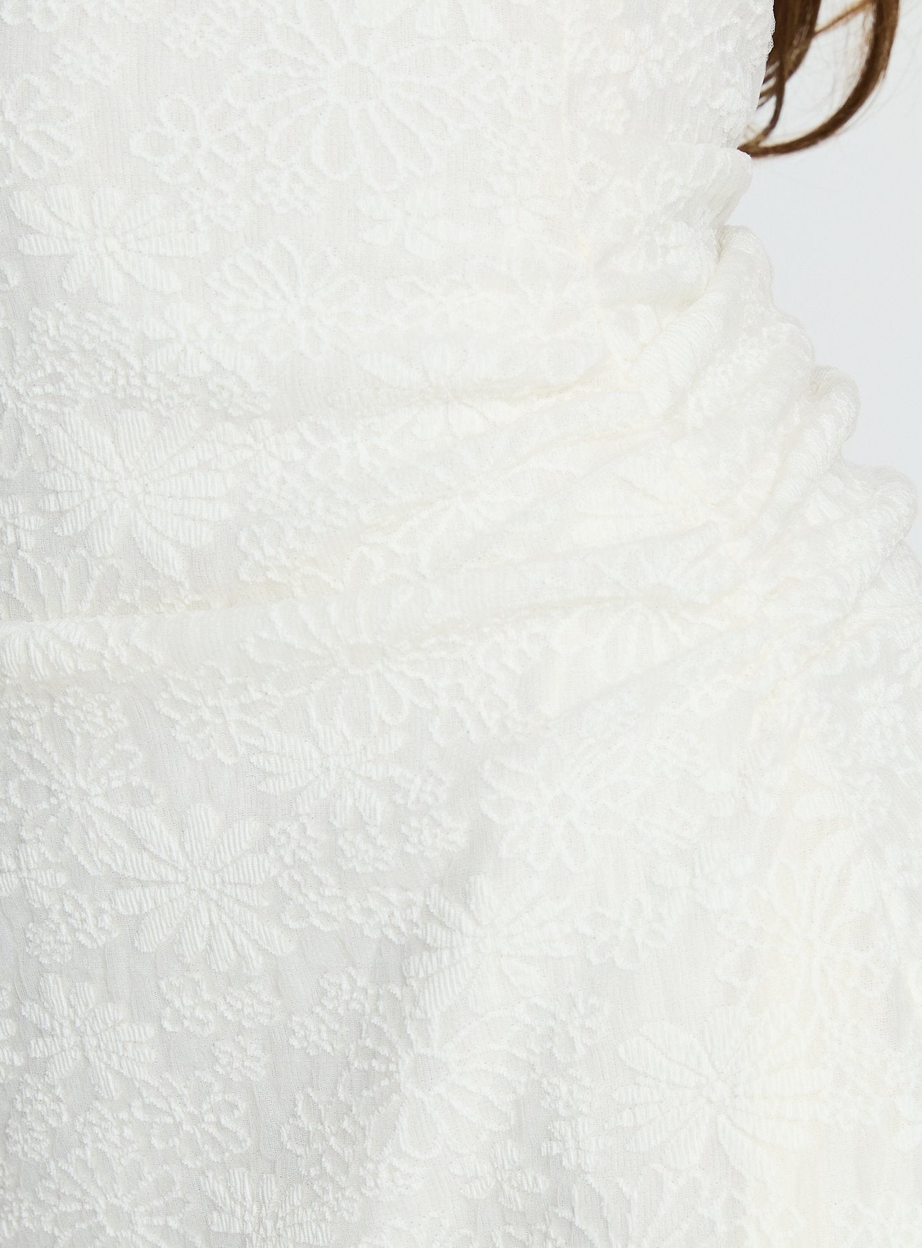 Falling Stars Ruched Mini dress Cream