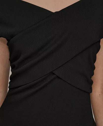 Donna Karan New York Women's Criss-Cross Off-Shoulder Dress