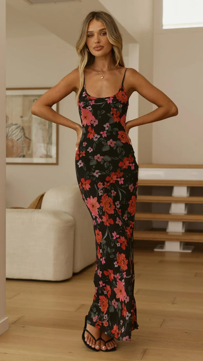 Trista Maxi Dress - Dark Floral