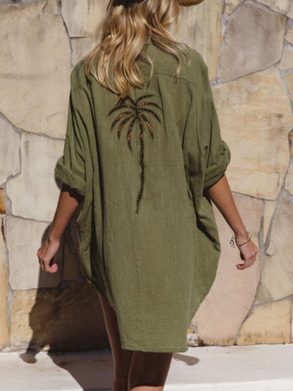 Relaxed Fit Button-Down Shirt Dress
