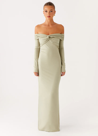 Marla Long Sleeve Maxi Dress - Sage