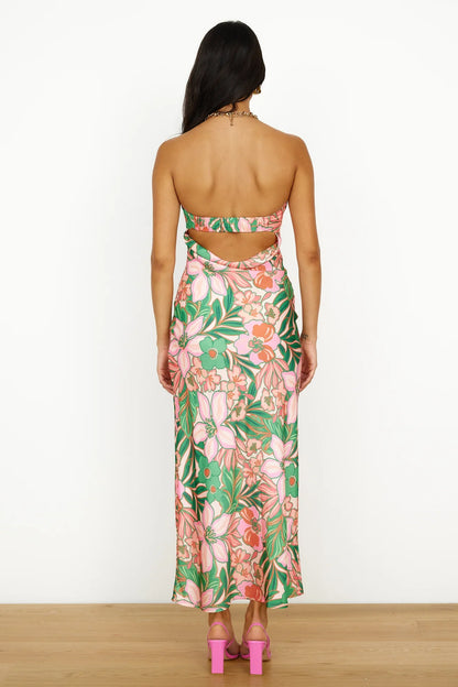 Highway To Heaven Maxi Dress Pink Green