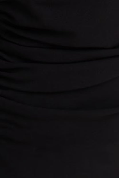 Off Shoulder Crepe Mini Dress