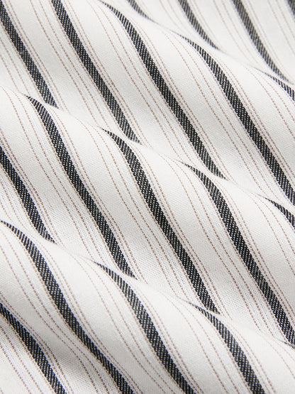 Striped Collared Sleeveless Tie Waist Midi Dress