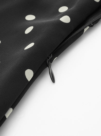 Polka Dot V-Neck Ruffle Dress