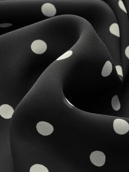 Polka Dot V-Neck Ruffle Dress