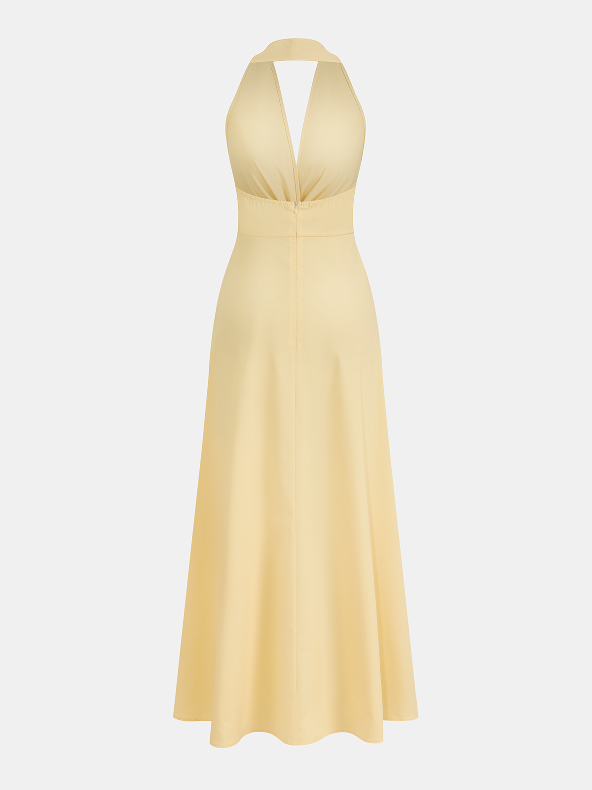 Halter Neck Twisted Waist Maxi Dress