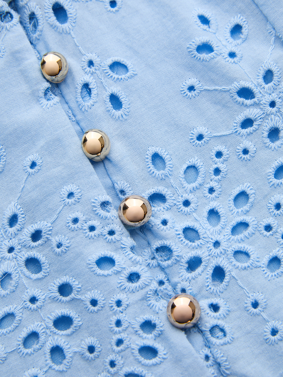 Cotton Sleeveless Embroidered Eyelet Dress