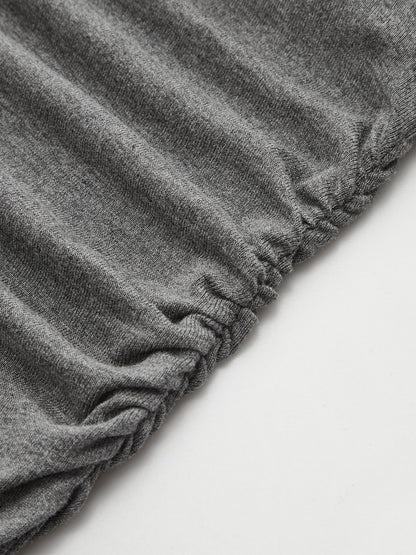 Ruched Asymmetric Cami Maxi Dress