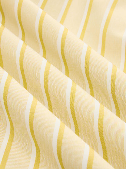 Cotton Striped Tie-Waist Shirt Dress
