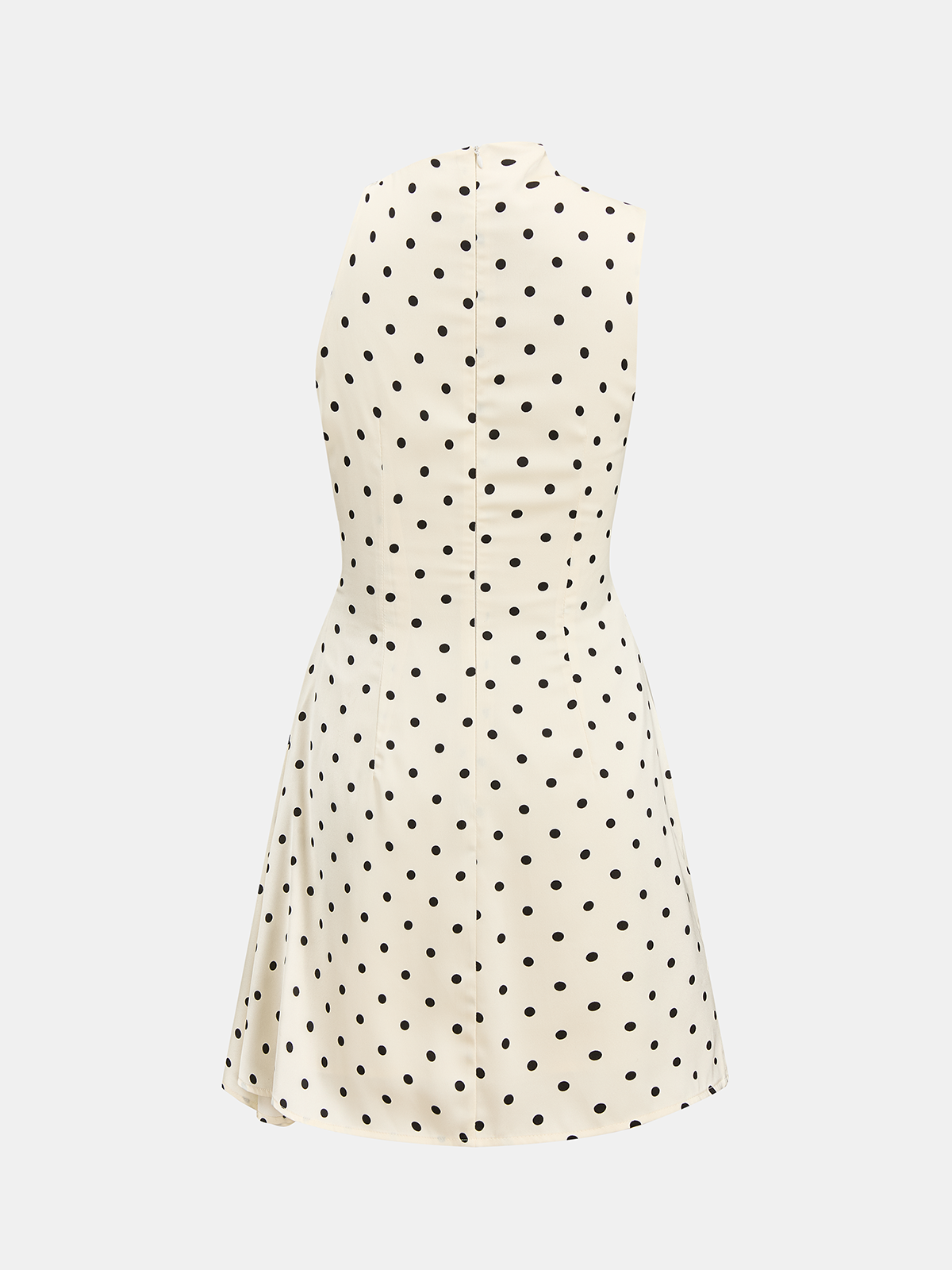 Polka Dot Sleeveless Ruched Mini Dress