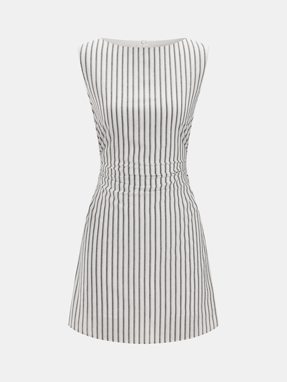 Striped Cotton Sleeveless Mini Dress