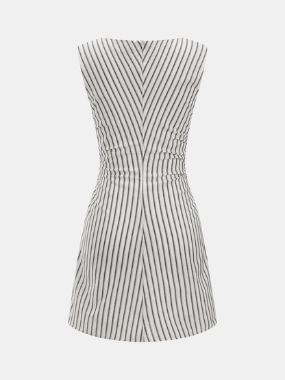 Striped Cotton Sleeveless Mini Dress