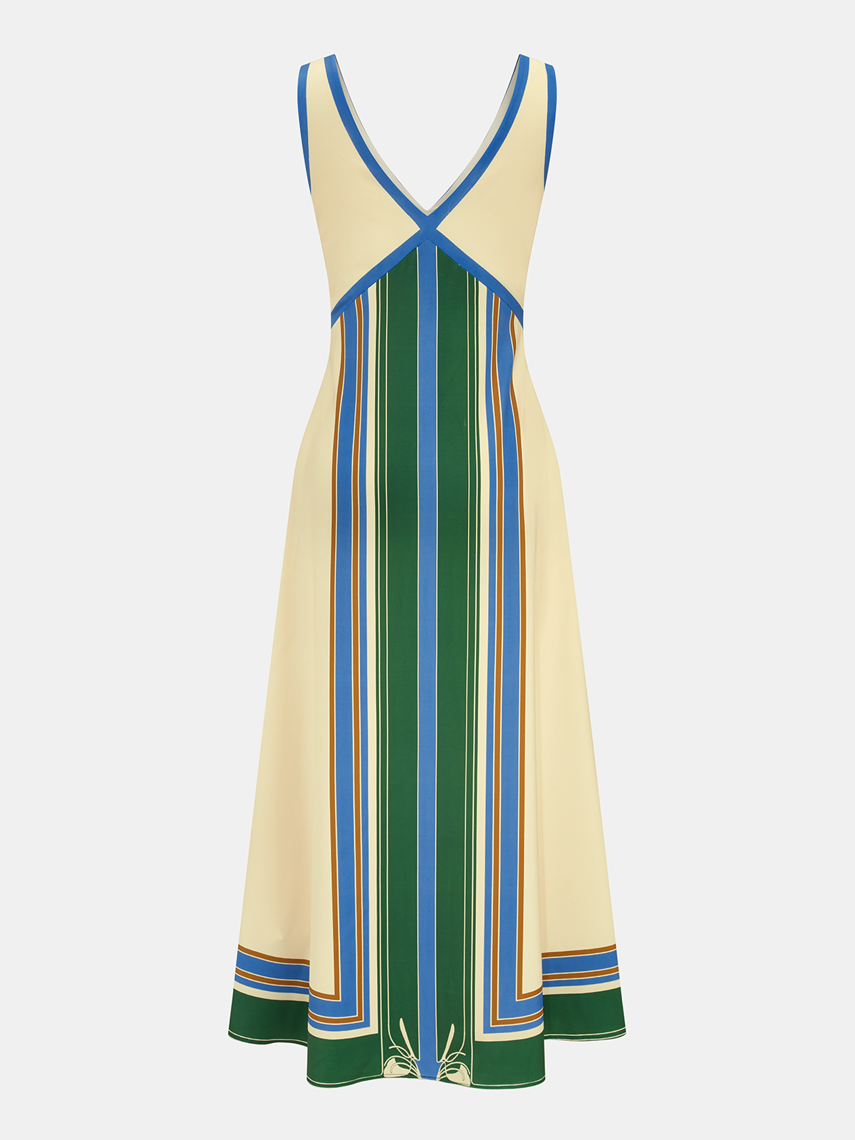 Geometric Print V-Neck Sleeveless Maxi Dress
