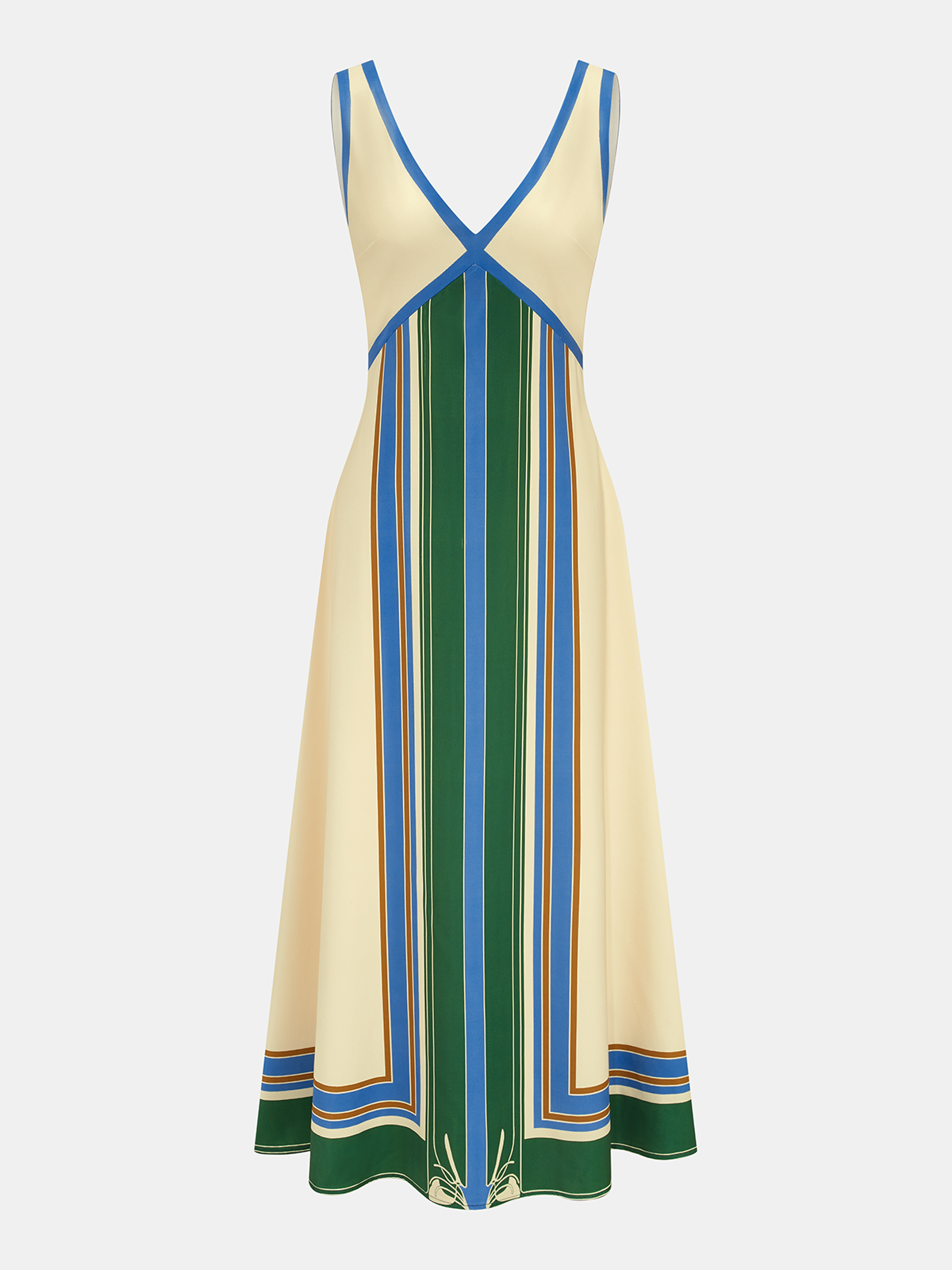 Geometric Print V-Neck Sleeveless Maxi Dress