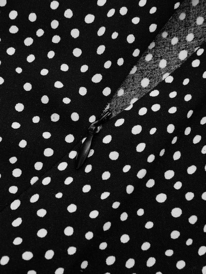 Polka Dot Lace V-Neck Midi Dress