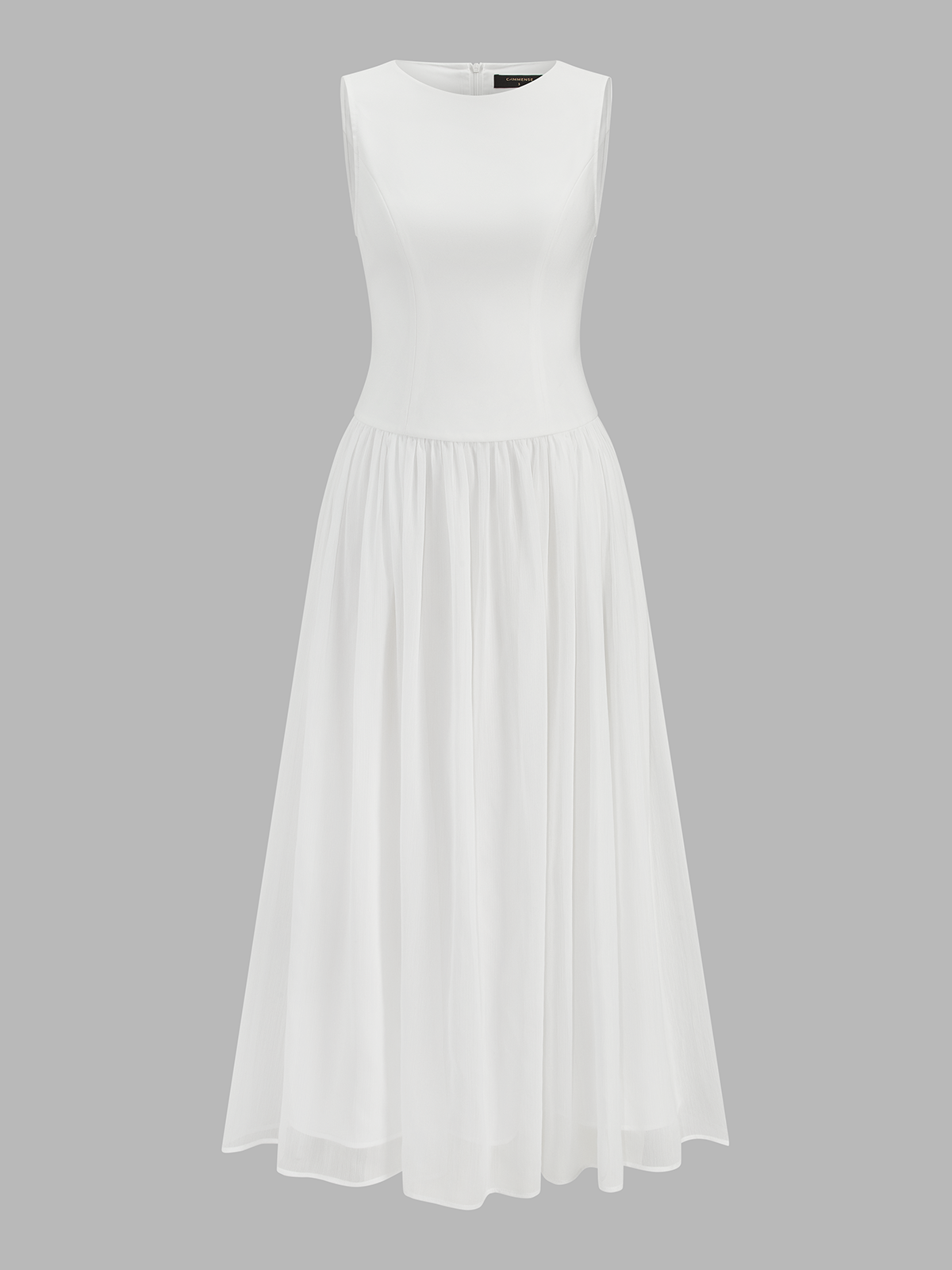 Sleeveless Crew Neck Flowy Maxi Dress