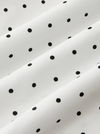 Polka Dot Sleeveless Pleated Maxi Dress