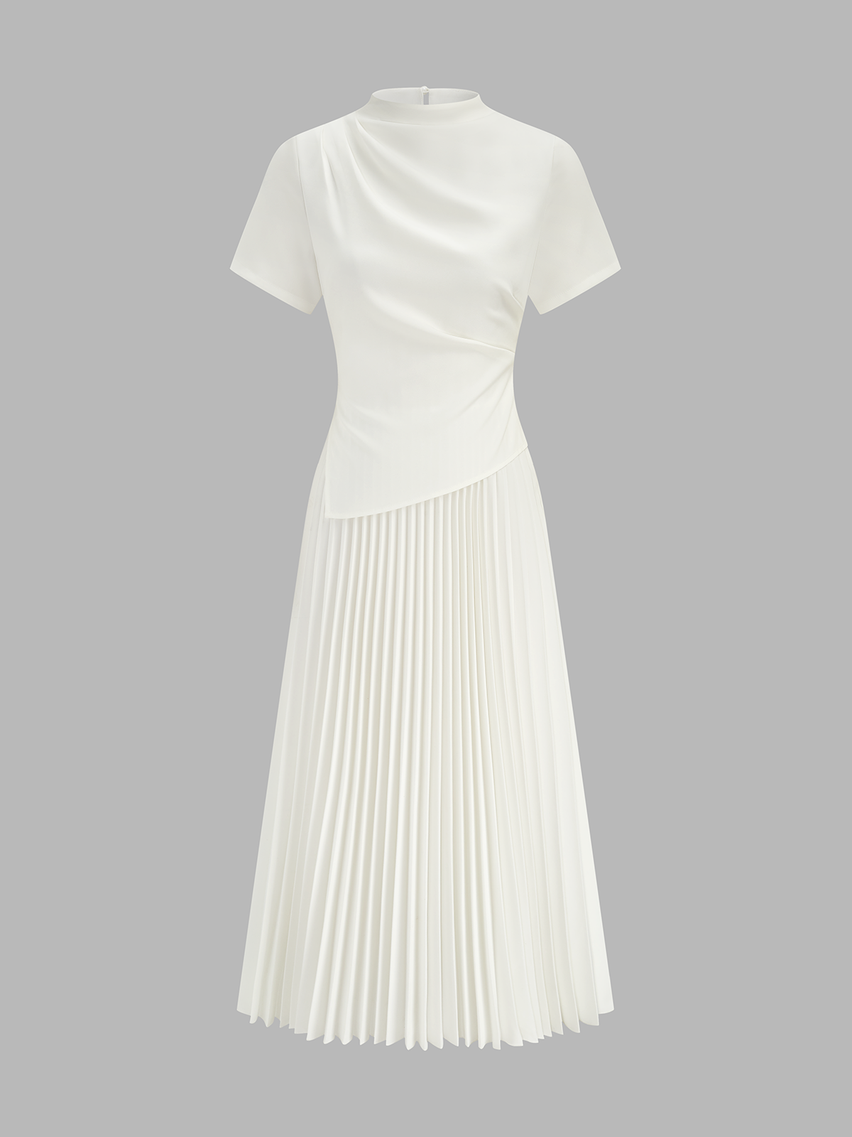 2 In 1 Short Sleeve Pleated Maxi Dress