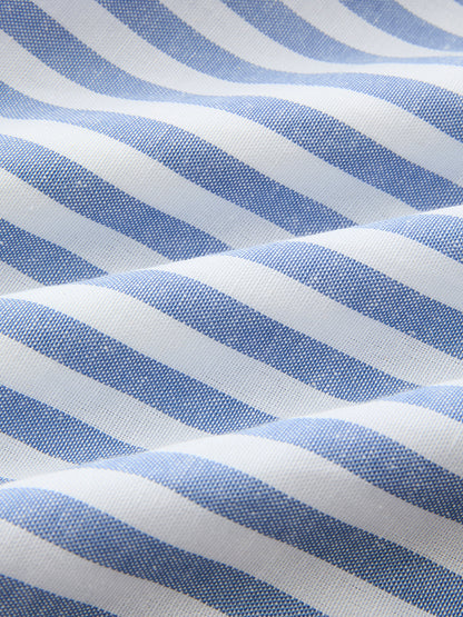 One Shoulder Striped Cotton Blend Maxi Dress