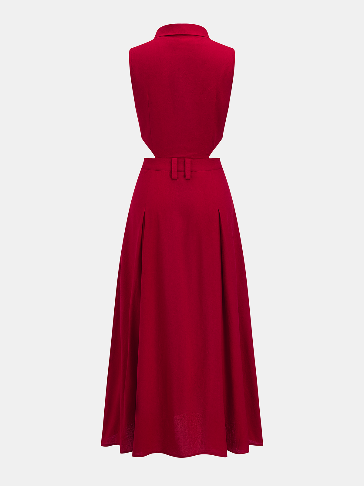Cotton Linen Sleeveless Cutout Maxi Dress