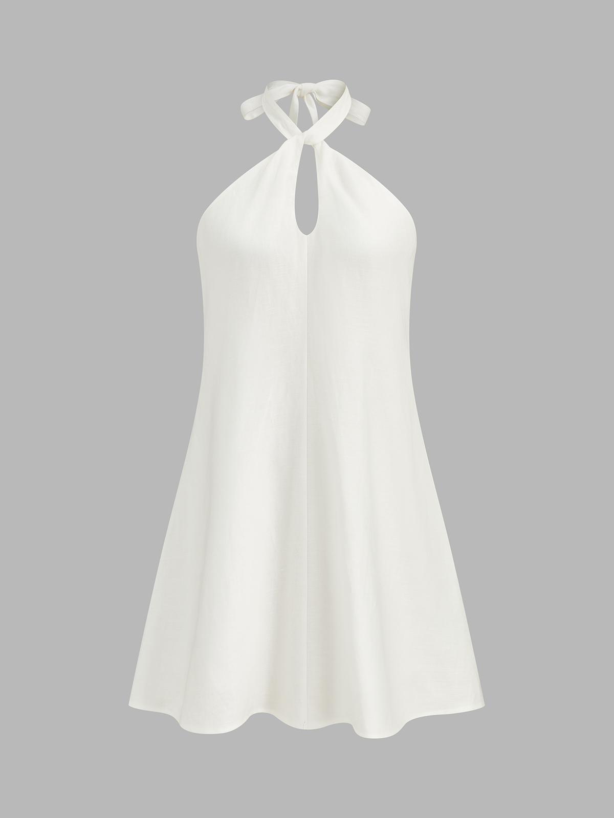 Halter Linen Blend Mini Dress